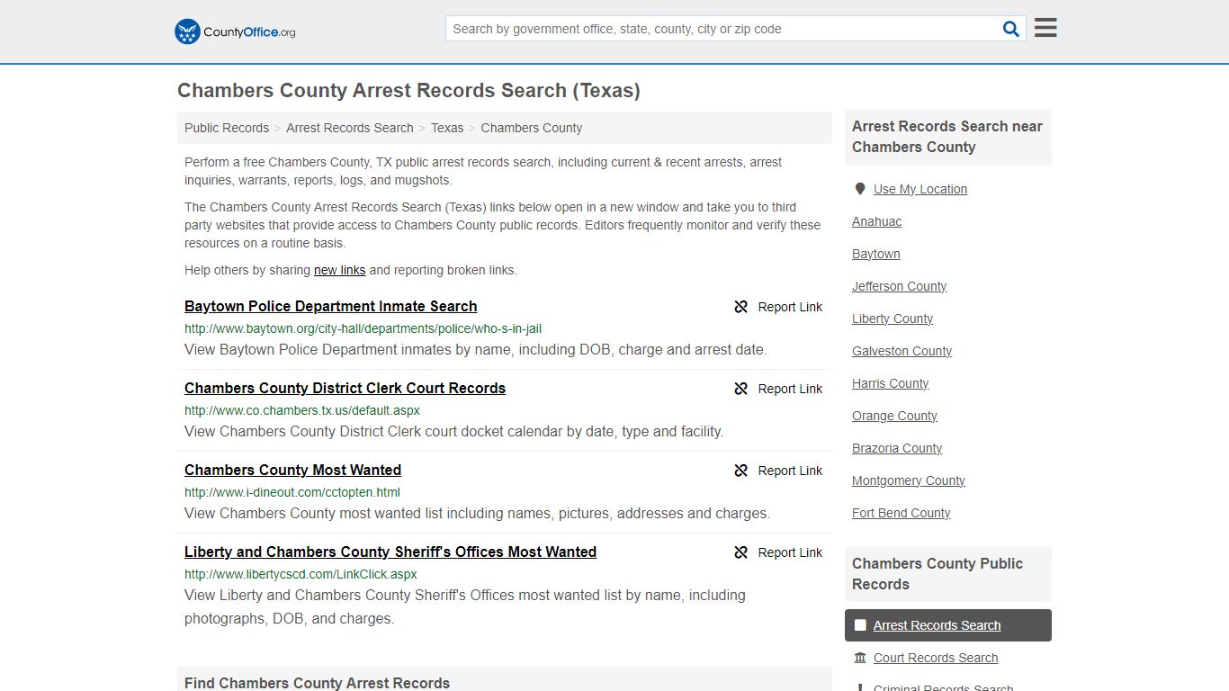 Arrest Records Search - Chambers County, TX (Arrests & Mugshots)