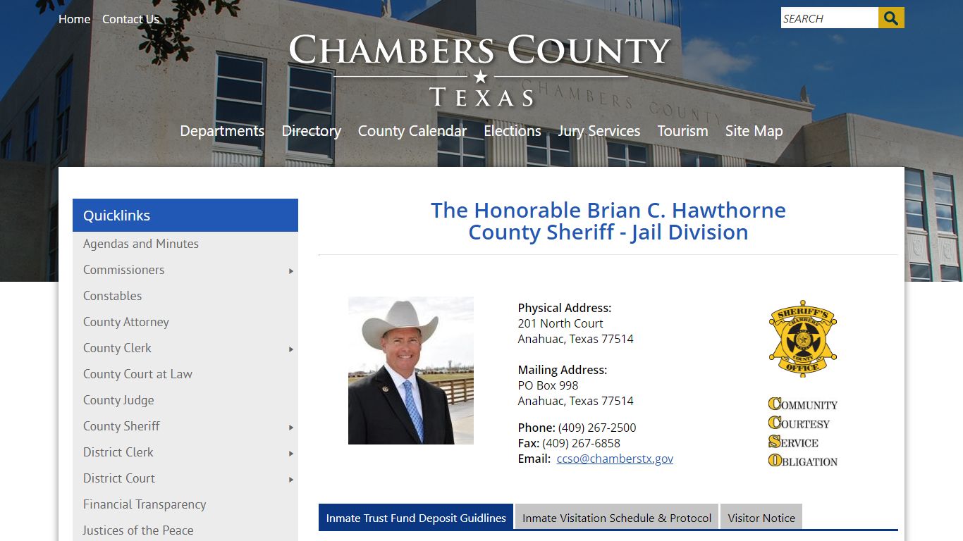 County Sheriff - Jail Division - Chambers County, Texas